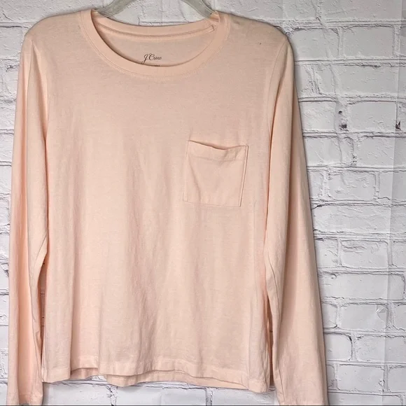 J CREW CHEST POCKET TEE SHIRT LONG SLEEVES SIZE MEDIUM - Picture 2 of 4